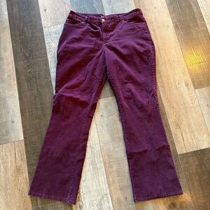St. John’s Bay Burgundy Corduroy Bootcut Pants Size 14